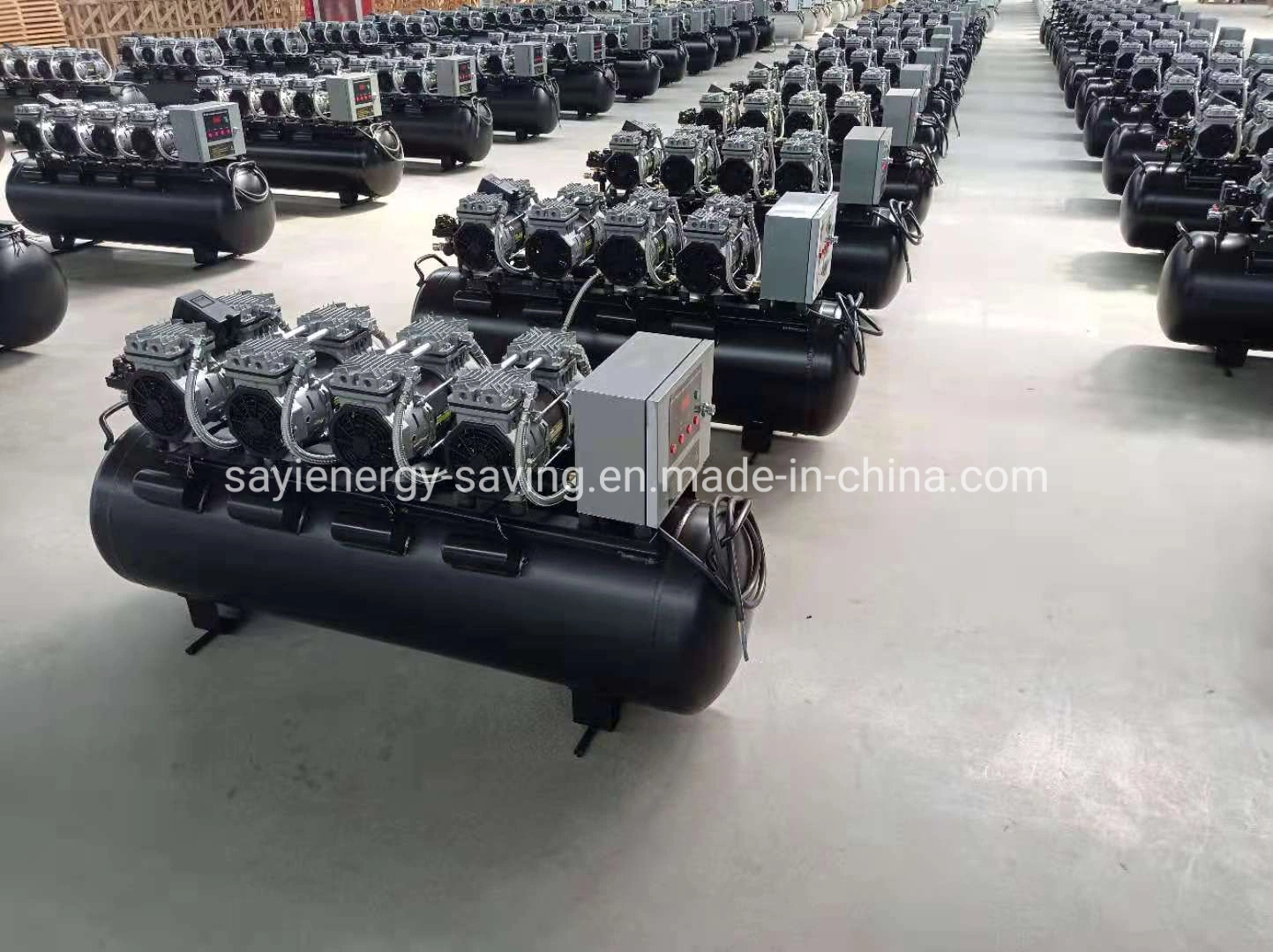 CE Approved Direct First Hand Price From Factory Air Compressor Pump Silent Oil Free Compressor Industy Family Medical 120L Tank Customized Air Compressor