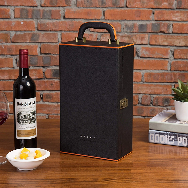 Wholesale/Supplier 2 Bottles Luxury Leather Wine Box Packaging with Accessories