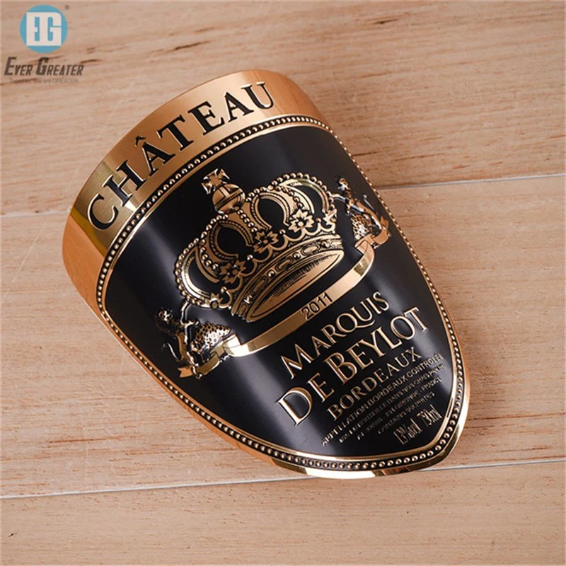 Wholesale/Supplier OEM Design Embossed Style and Aluminum Label Type Bottle Decorative Metal Logo