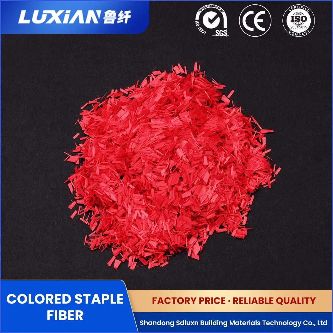 Sdluxn Short Filament Sample Available Color Polyester Staple Fiber PSF China Lightfastness Colored Polyester Staple Fiber Factory Used in Textile Industry