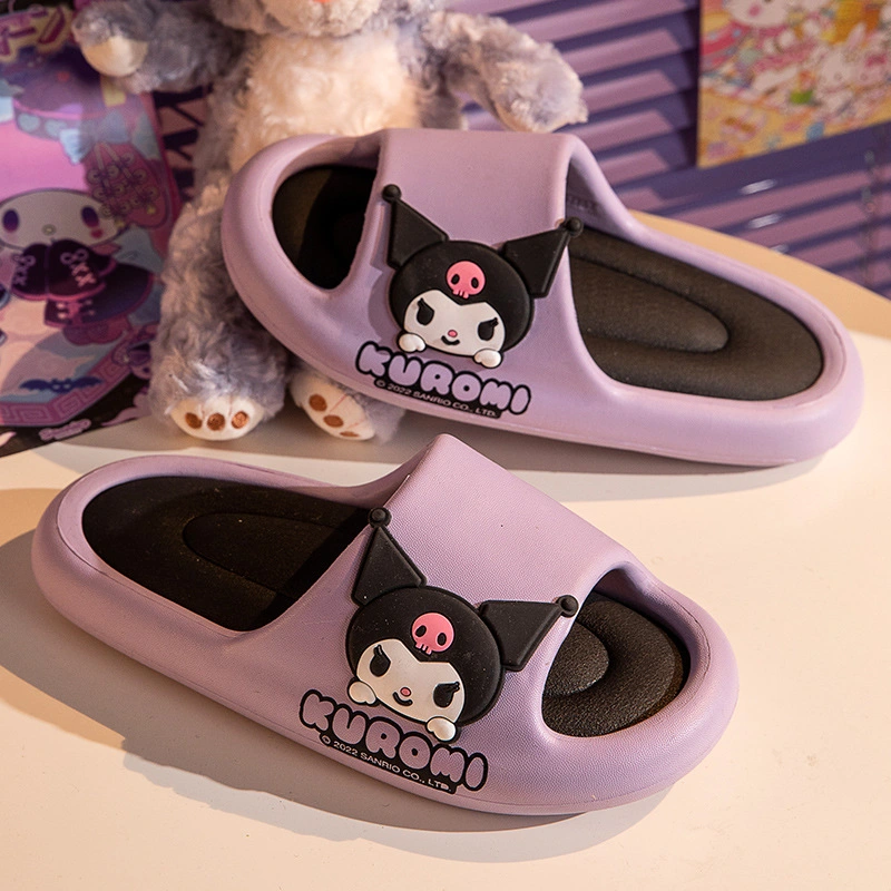 Ruunjoy Kawaii Sanrio Outdoor Slippers Summer Kawaii Cartoon Anime Kuromi Cinnamoroll Indoor EVA Anti-Slip Shoes Women Slippers