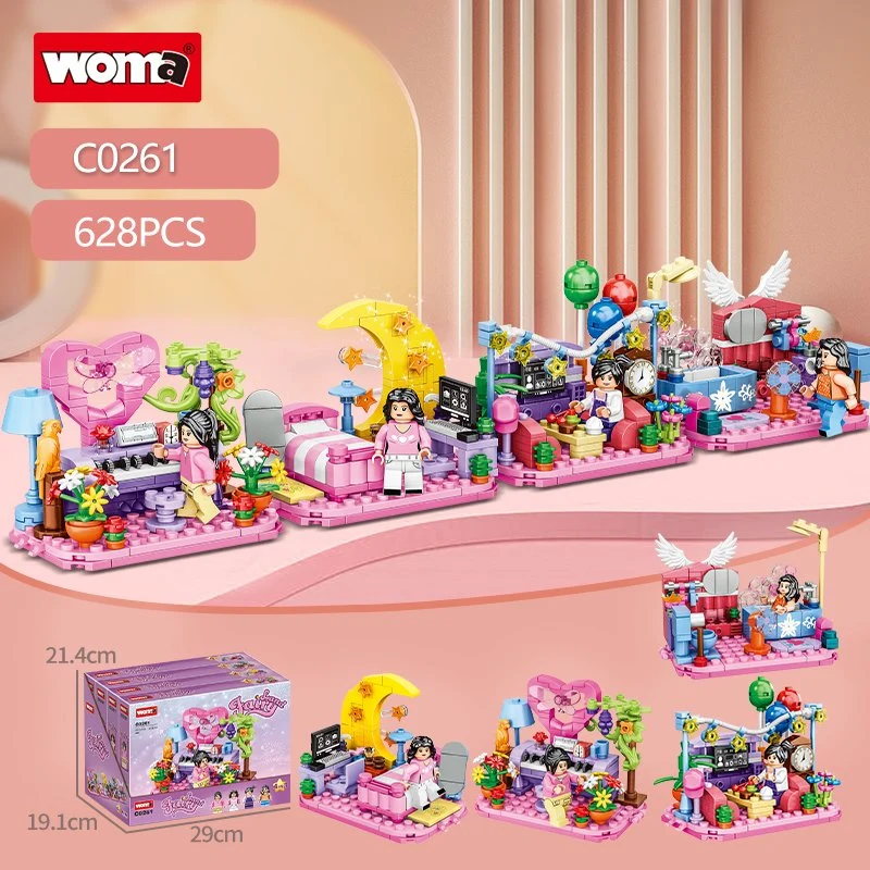 Woma Toy C0261 étudiant OEM ODM Mini Figure des blocs de construction en brique jeu intellectuel des enfants Set gpm de jouets éducatifs Kids fées Modèle de maison le commerce de gros jouets