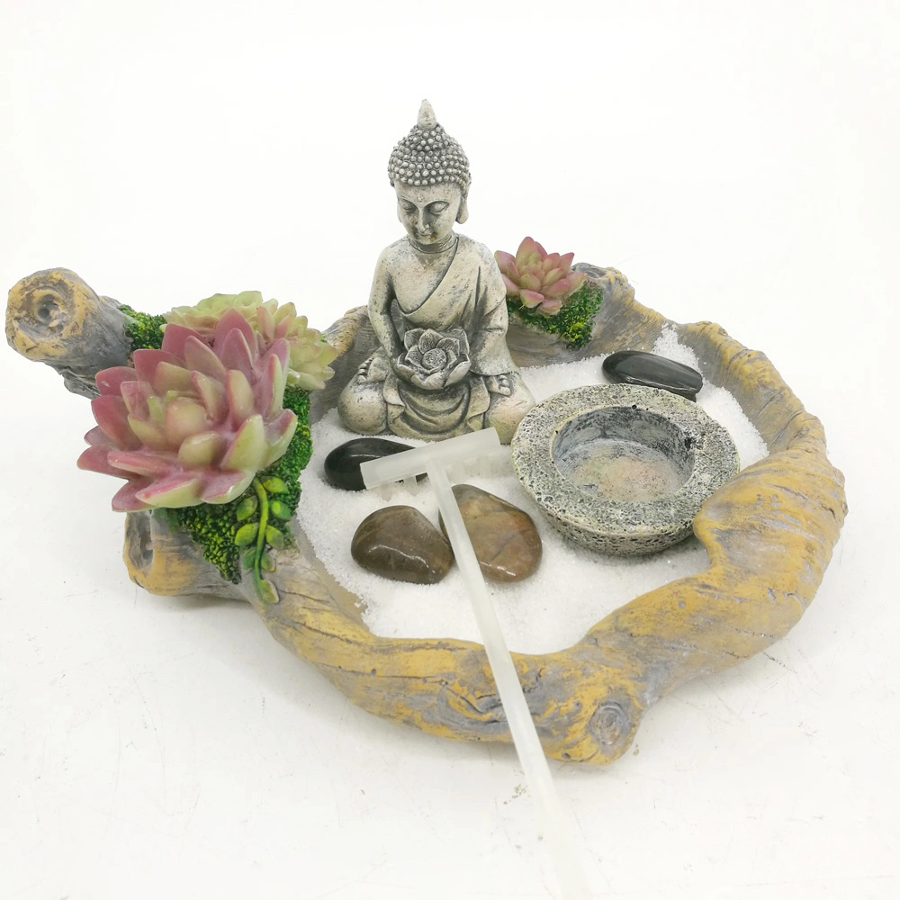 Polyresin Buddha Statue Zen Garden for Sale