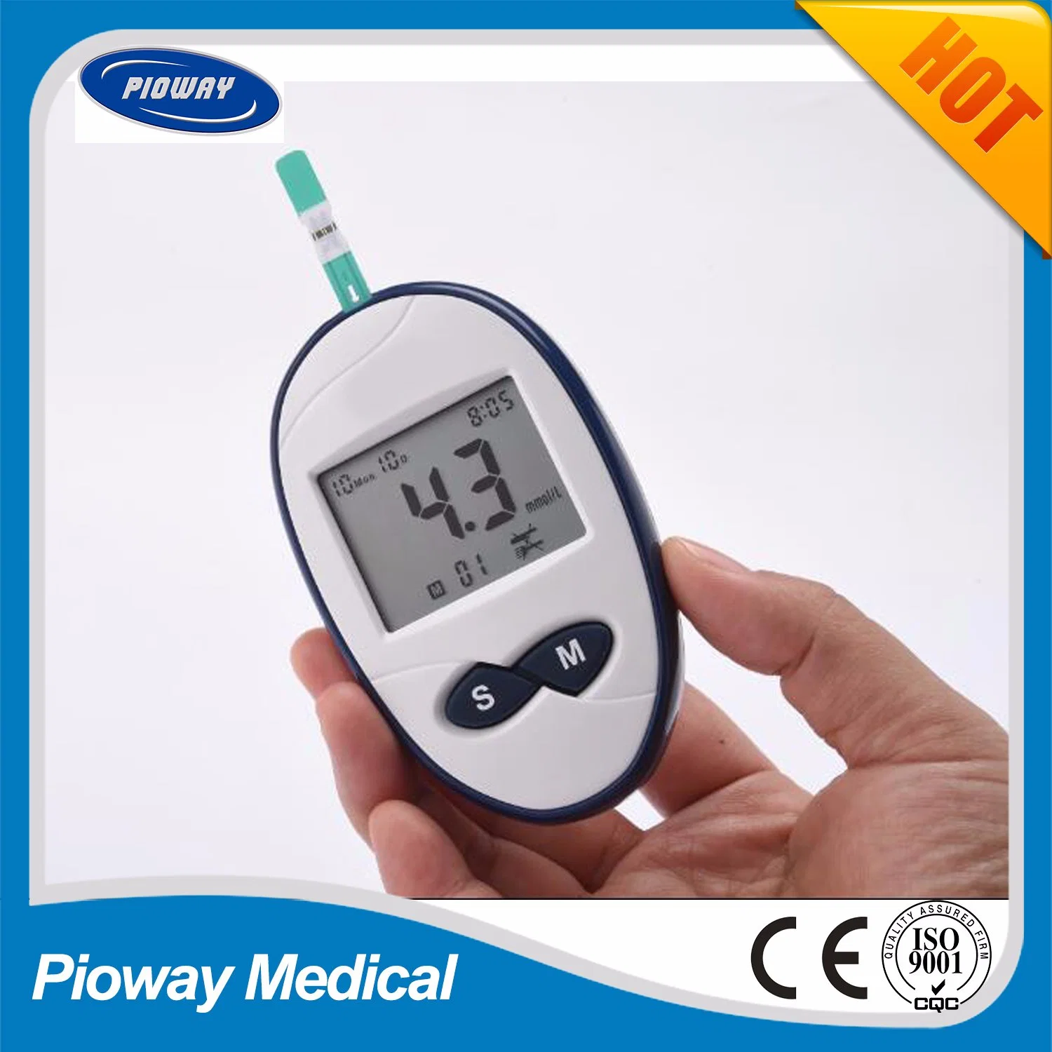 Portable Home Use Glucometer Blood Glucose Meter for Diabetic (GLM-76)