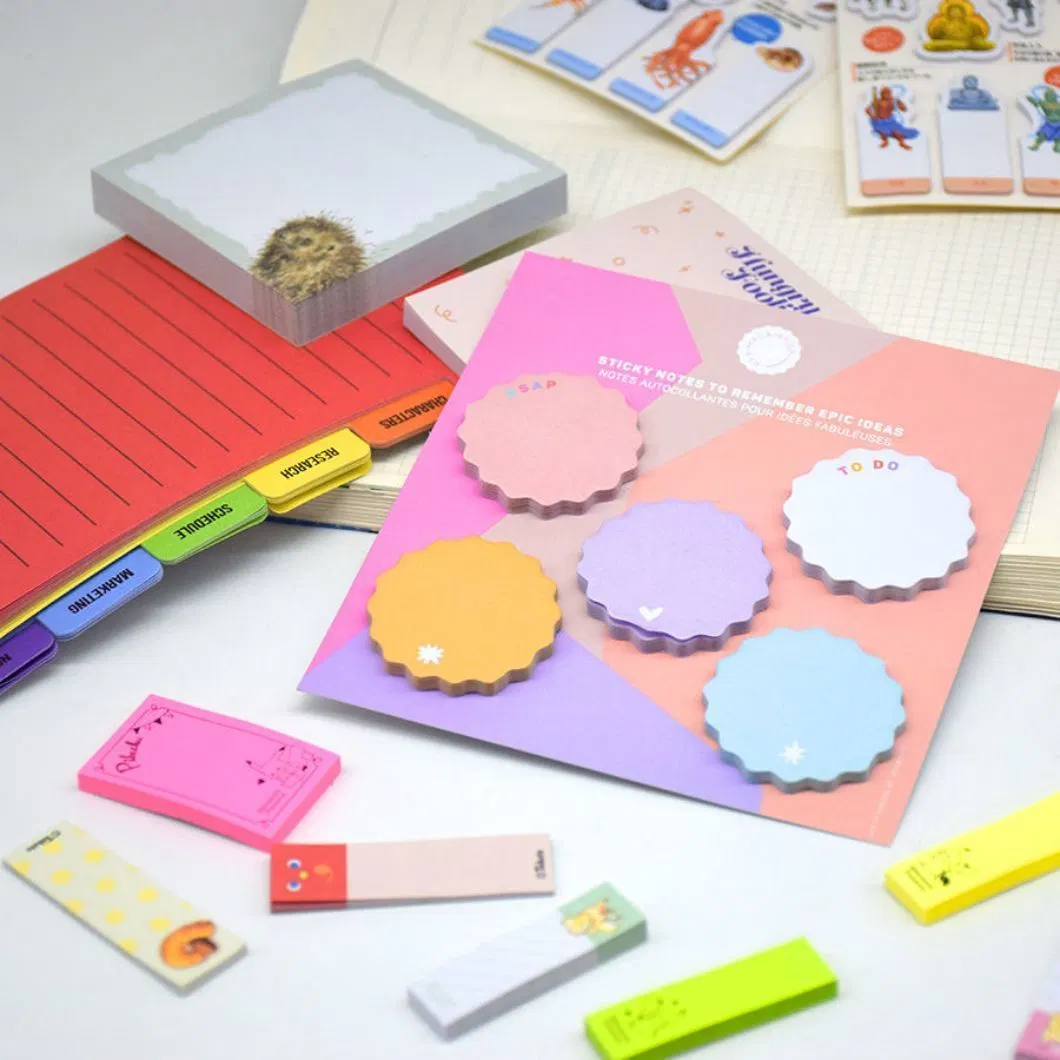 Custom Circle Shape 3D Translucent Paper Memo Pad Round Colorful Logo Sticky Notes