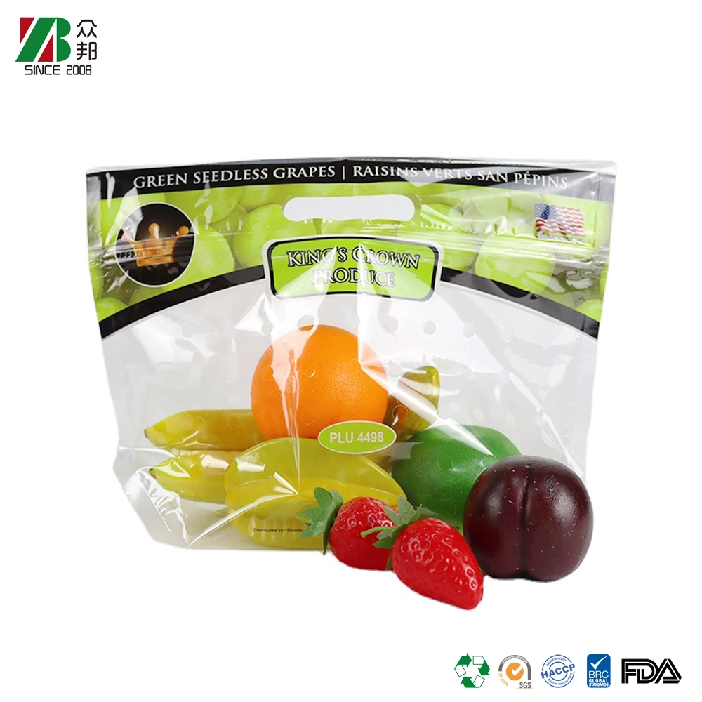 Customize Printed Anti-fog CPP Fresh Fruit Vegetable Packing Bag With Slider Zipper