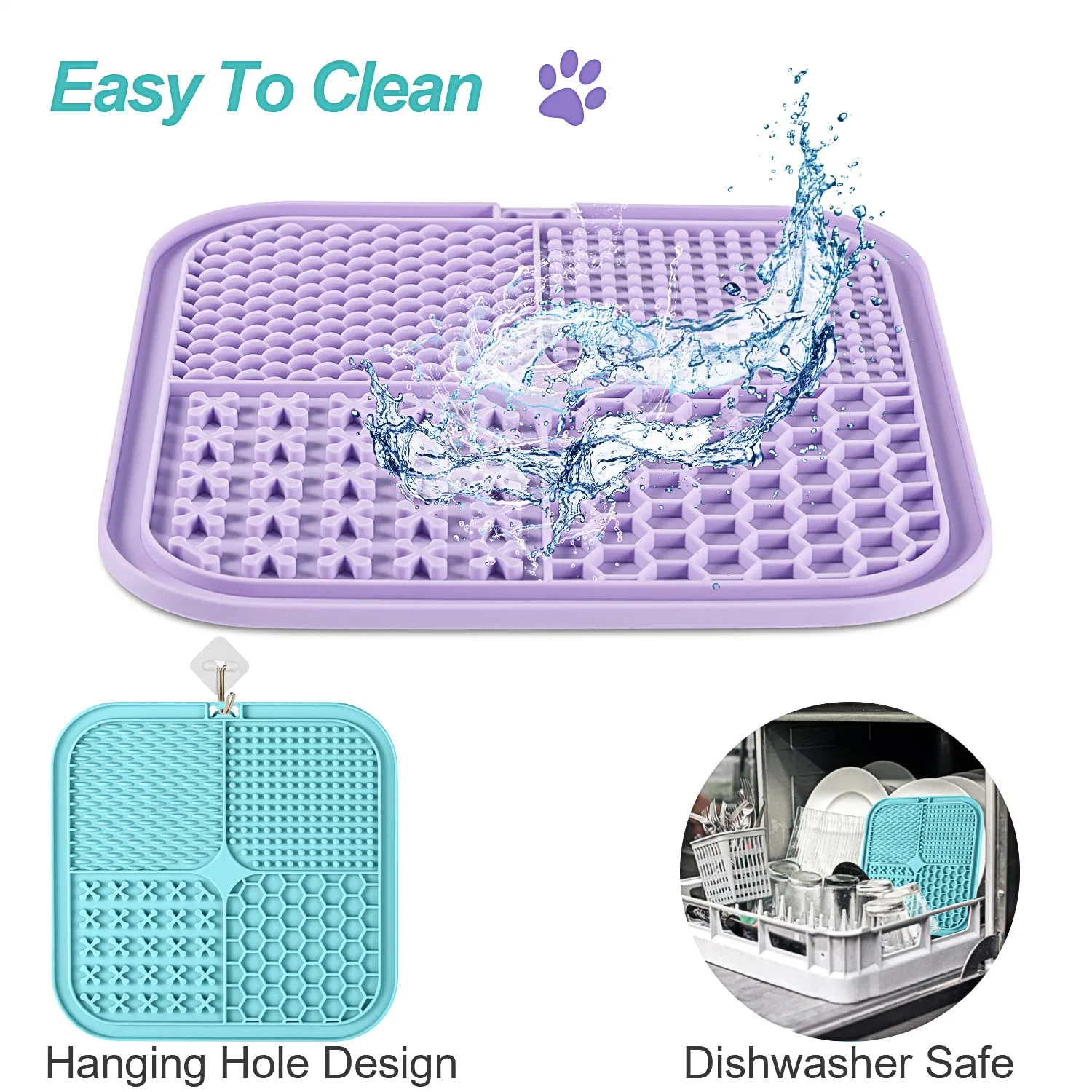 Tapis de léchage pour chiens et chats, lot de 2 avec succion Tasses