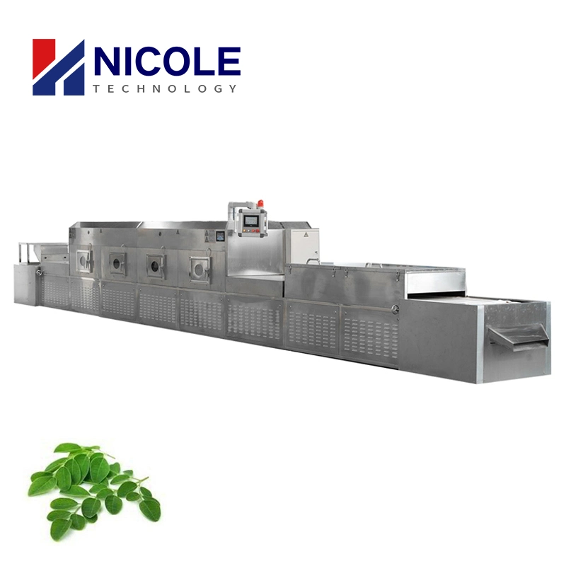 CE Automatic PLC Industrial Continuous Tunnel Conveyor Belt Food Nut Condiments Spices Tea Leaves Drying Sterilization Microwave Oven Dryer Machine