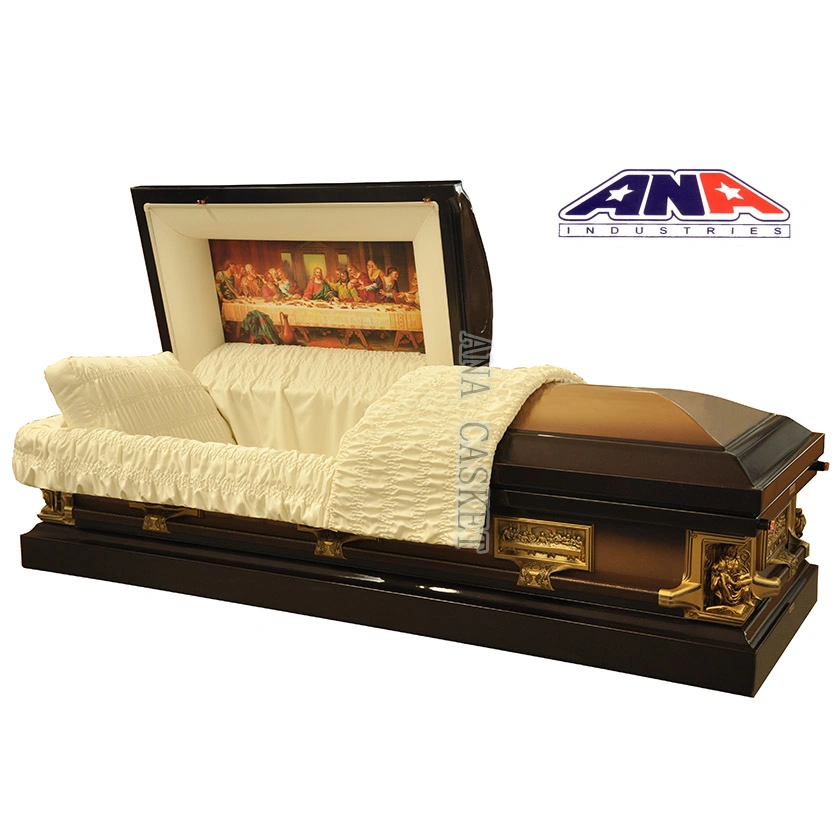 Ana China Hot Sale Funeral Urn Supplies 20 Ga Steel Metal Coffin Casket