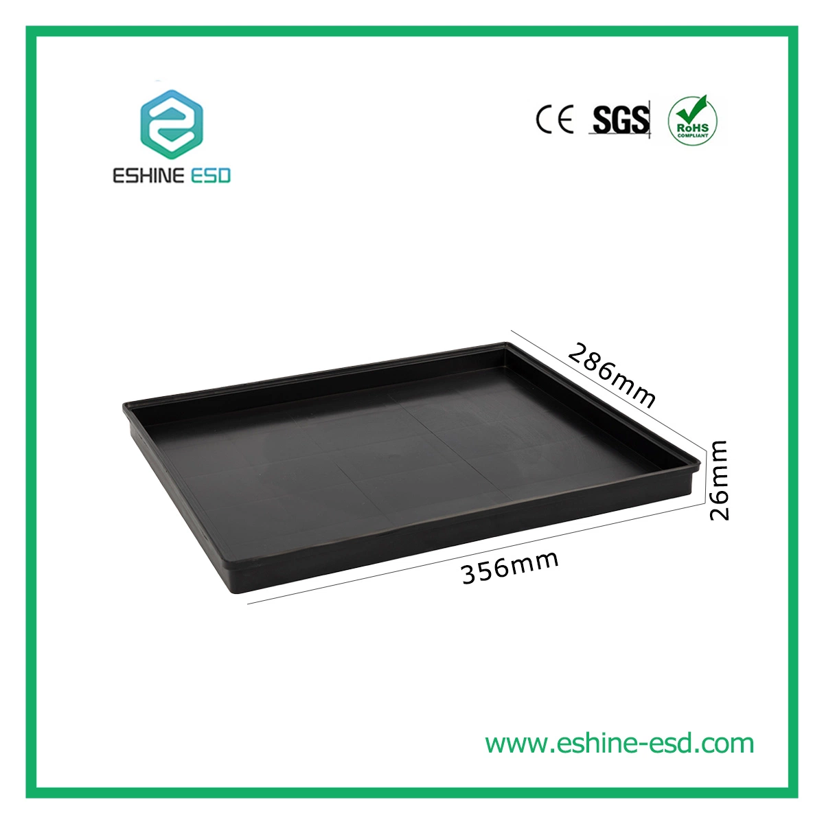 Palettes noires de composants logistiques en plastique d'emballage ESD