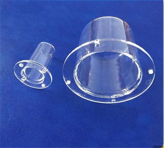 Large Diameter Flange Quartz Tube Customized Clear Flange Silica Quartz Tube