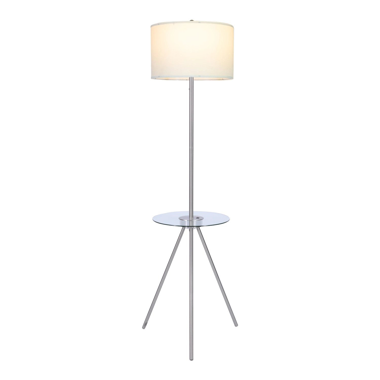 Tripod Floor Lamp with Glass Table and USB Outlet