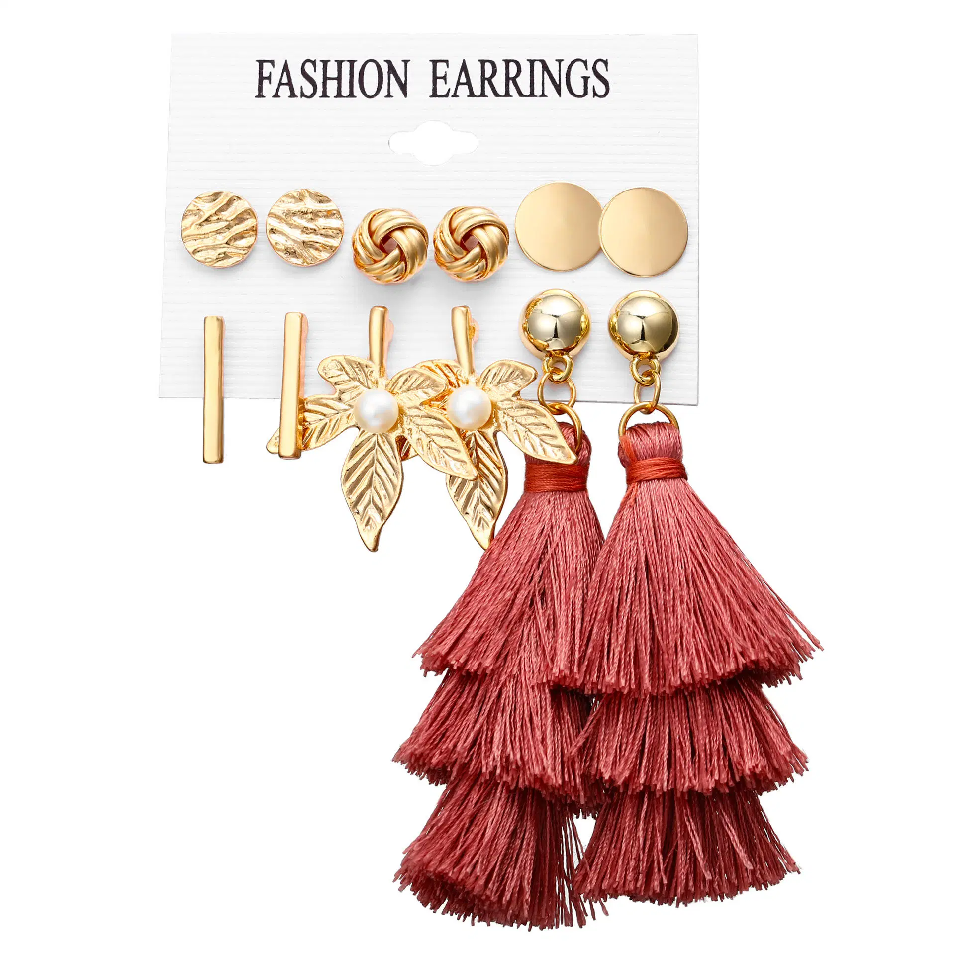 Tendencia Bohemia Tassel Pendientes conjunto diseños mixtos mujeres Pearl Crystal Pendiente de joyería