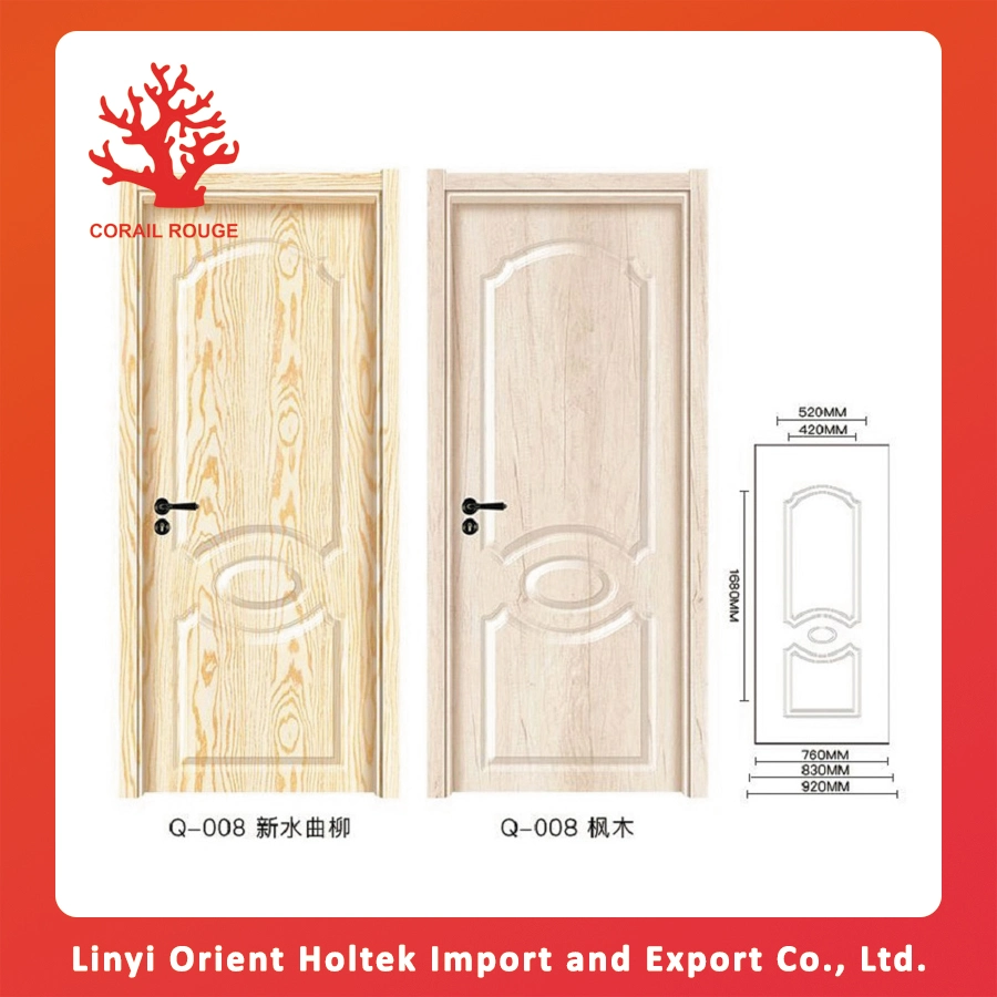 Meilleur choix de diverses couleurs MDF lisse peau de porte placage en bois Revêtement de porte