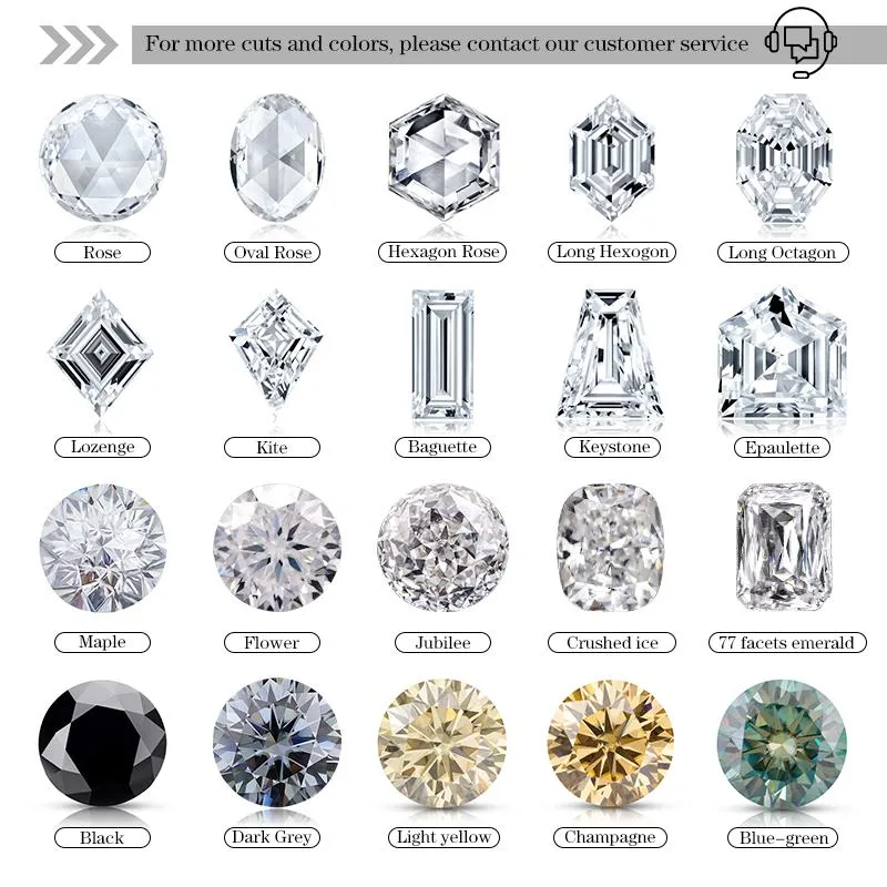 preço de fábrica cordões Gemstone Soltas Svv Moissanite Moissanite Def Cor Diamante solto com Orifício para joalharia tornando