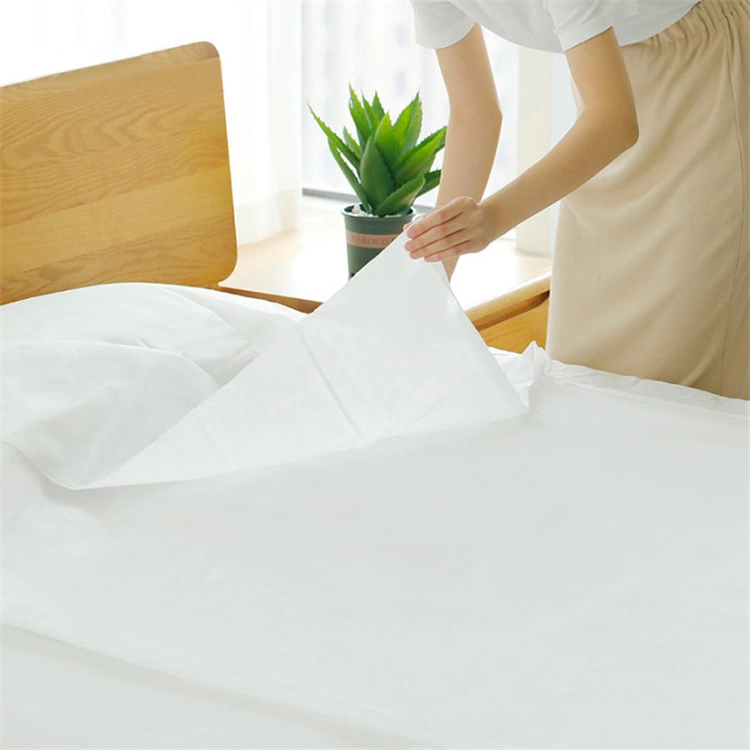 Supply Hotel White Disposable Sheet Non Woven Bed Cover Set Disposable Travel Bed Sheet for 1 or 2 Person