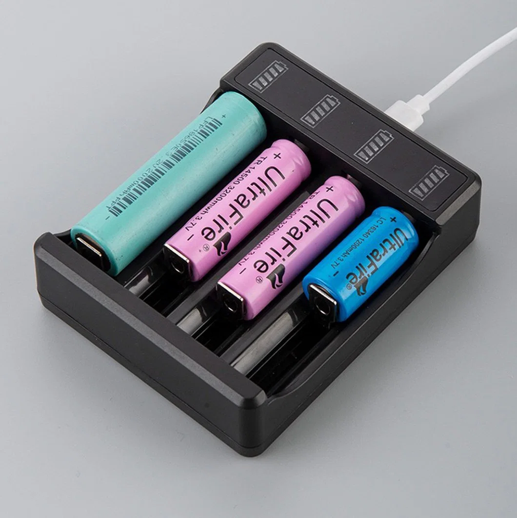 Multifunctional Four-Slot 3.7V Lithium Ion Battery Charger