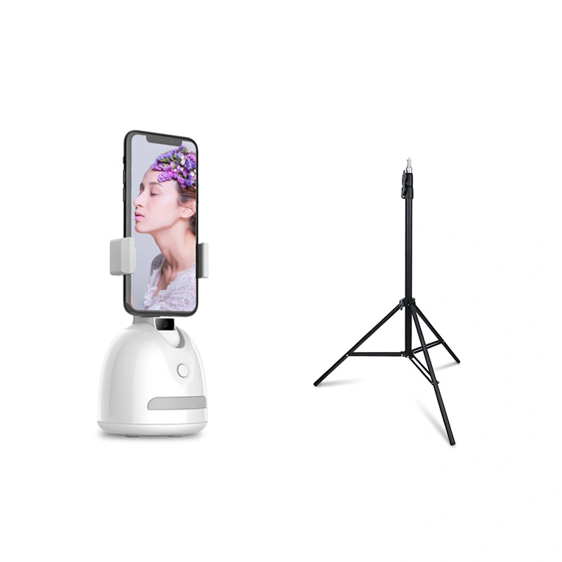 Suivi de visage cellulaire support de téléphone portable téléphone de bureau support avec 360 faire pivoter le socle pour appareil photo Smart Object Track pour iOS Android