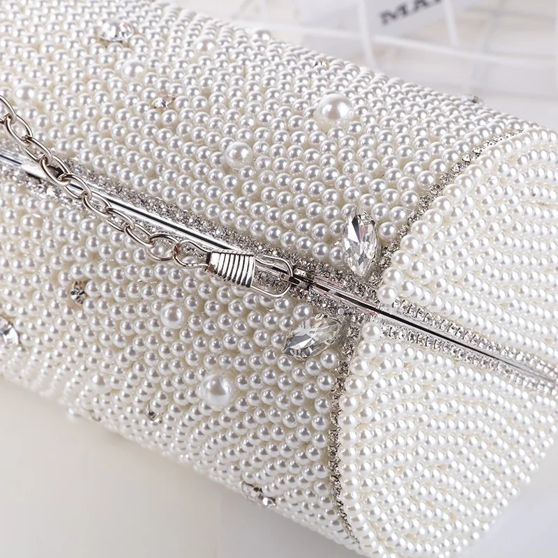 New Year Christmas Pearls Shoulder Evening Wedding Party Clutch Bag Women Handbag