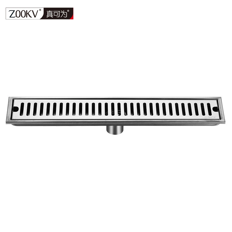 40*10cm SUS304 Stainless Steel Rectangular Floor Drain Thickening Project Hotel Shower Room Large Displacement Side Row Stripe Shape Odor Proof Floor Drain