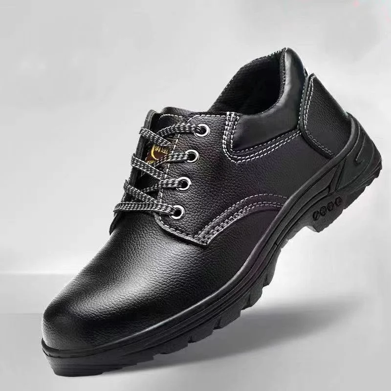 Low Cut Cow Leather Factory Price Black Color for Wen Safety Shoes