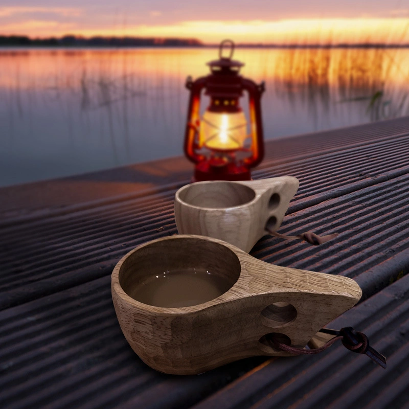 Wooden Coffee Cup Set with Coaster and Spoon Tea Mug