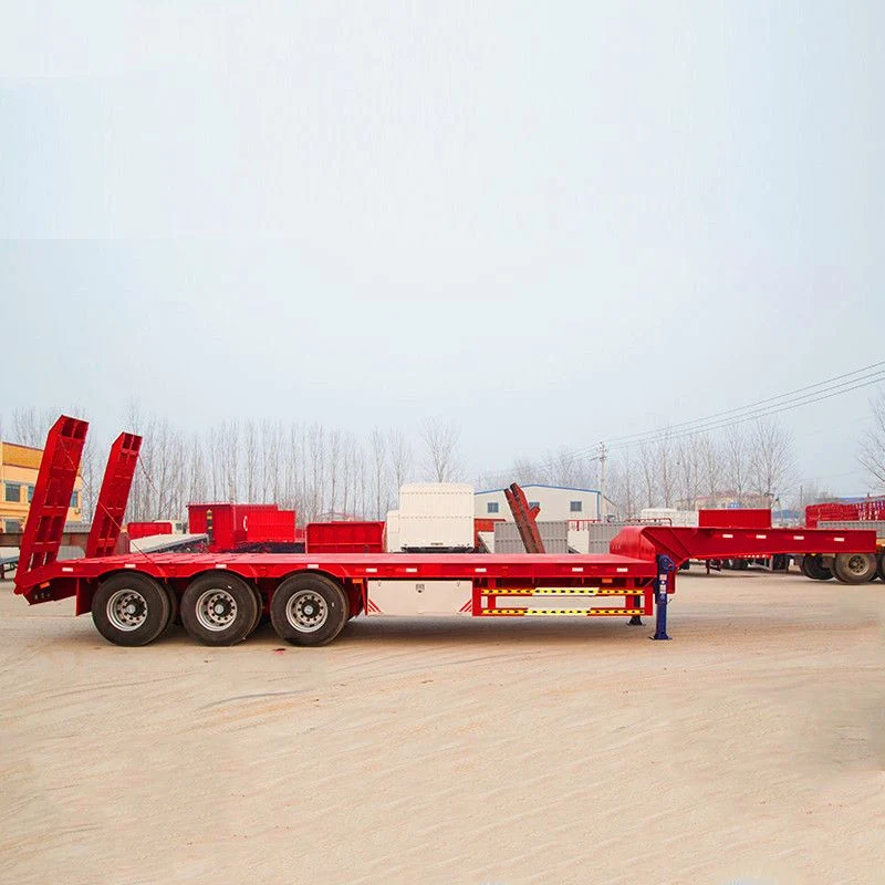 High Loading Capacity Manufacturers Low-Bed Semi Trailer Heavy Load 3 Axle Low Platform Semi Trailer Low-Boy Truck Semi Trailer