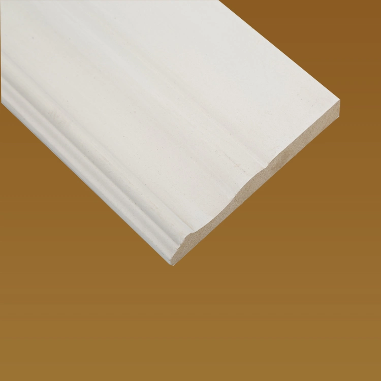 Custom Factroy Price Waterproof White Coated Solid Wood Baseboard