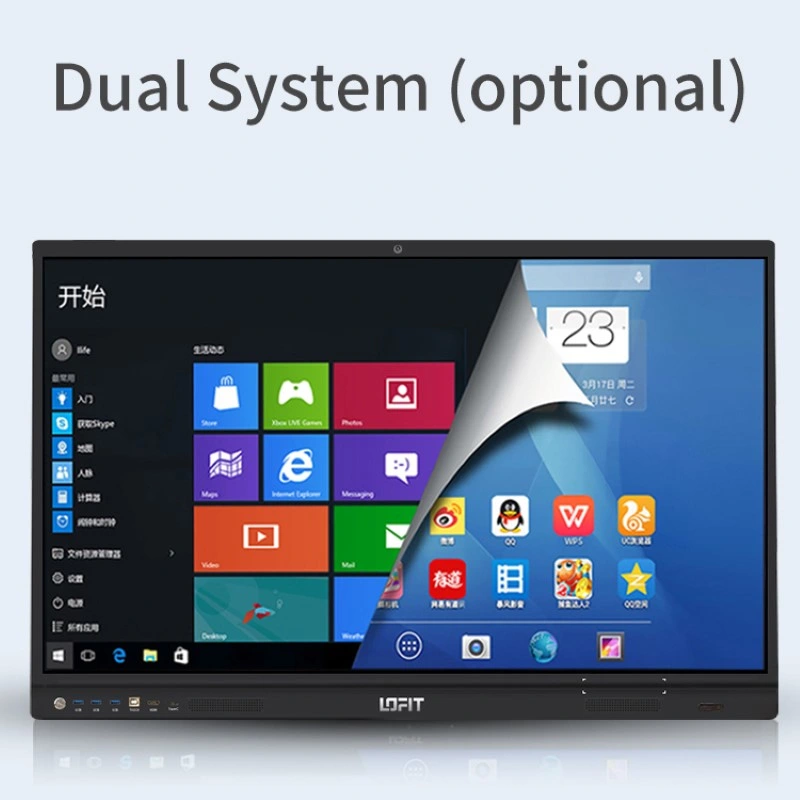 شاشة LCD تعمل باللمس بدقة 4K بحجم 65 بوصة لوفيه بالنسبة إلى لوح المعلومات التفاعلي الخاص بمكتب الصف