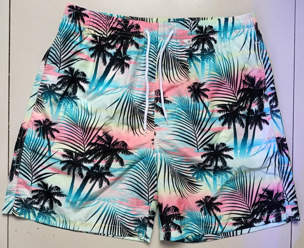 Polyester Printing Color Fabric Men Beach Shorts, Men Board Beach Short