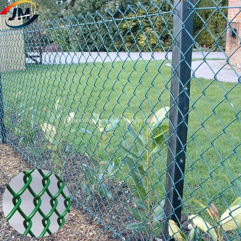 Chain Link Temporary Fence/Black Green PVC Cyclone Diamond Wire Mesh in Stock