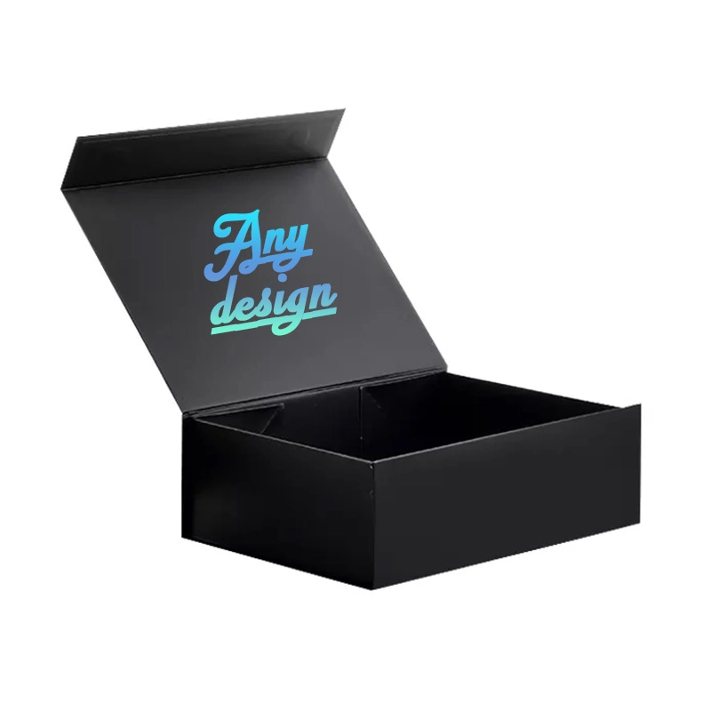 Custom Printing Foldable Black Luxury Magnet Closure Magnetic Lid Gift Rigid OEM Paper Box Packaging