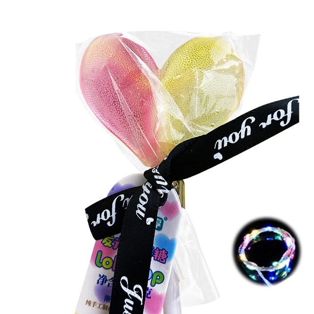 Halal Popular Handmade Sugar Free Lighting Candy and Sweet Fruit Flavor Candy Lollipop