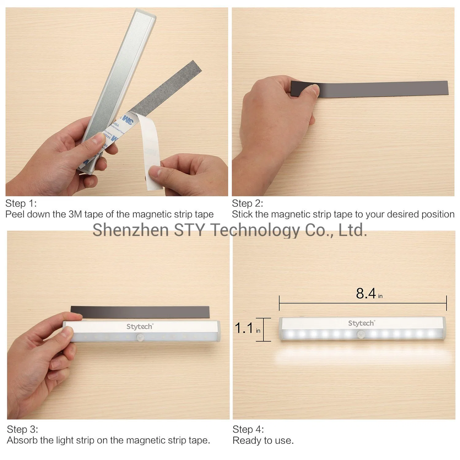 Hot-Selling USB Rechargeable PIR Motion Sensor LED Furniture/Kitchen/Wine/Jewelry Cabinet Work Lamp