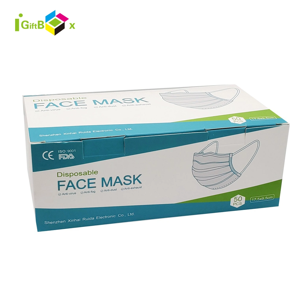 50 PC 3 Capas máscara desechable médica embalaje cajas mascarilla quirúrgica