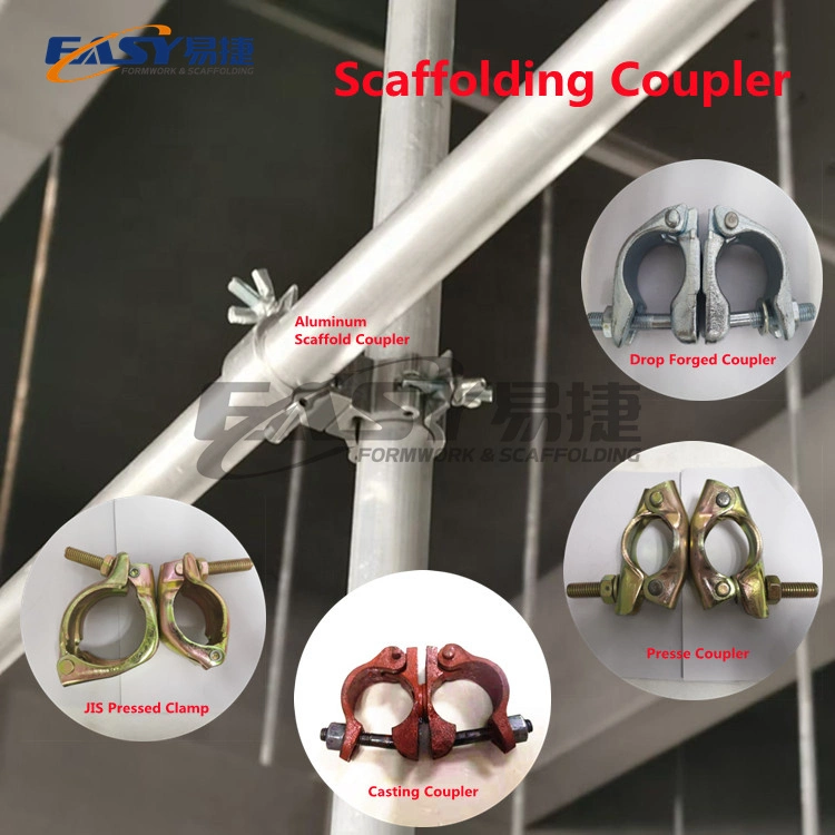 Easy Scaffold BS1139/En74 48.3mm British Drop Forged Pressed Type Pipe Joint Coupler Beam Double Right Angle Swivel Scaffolding Clamp