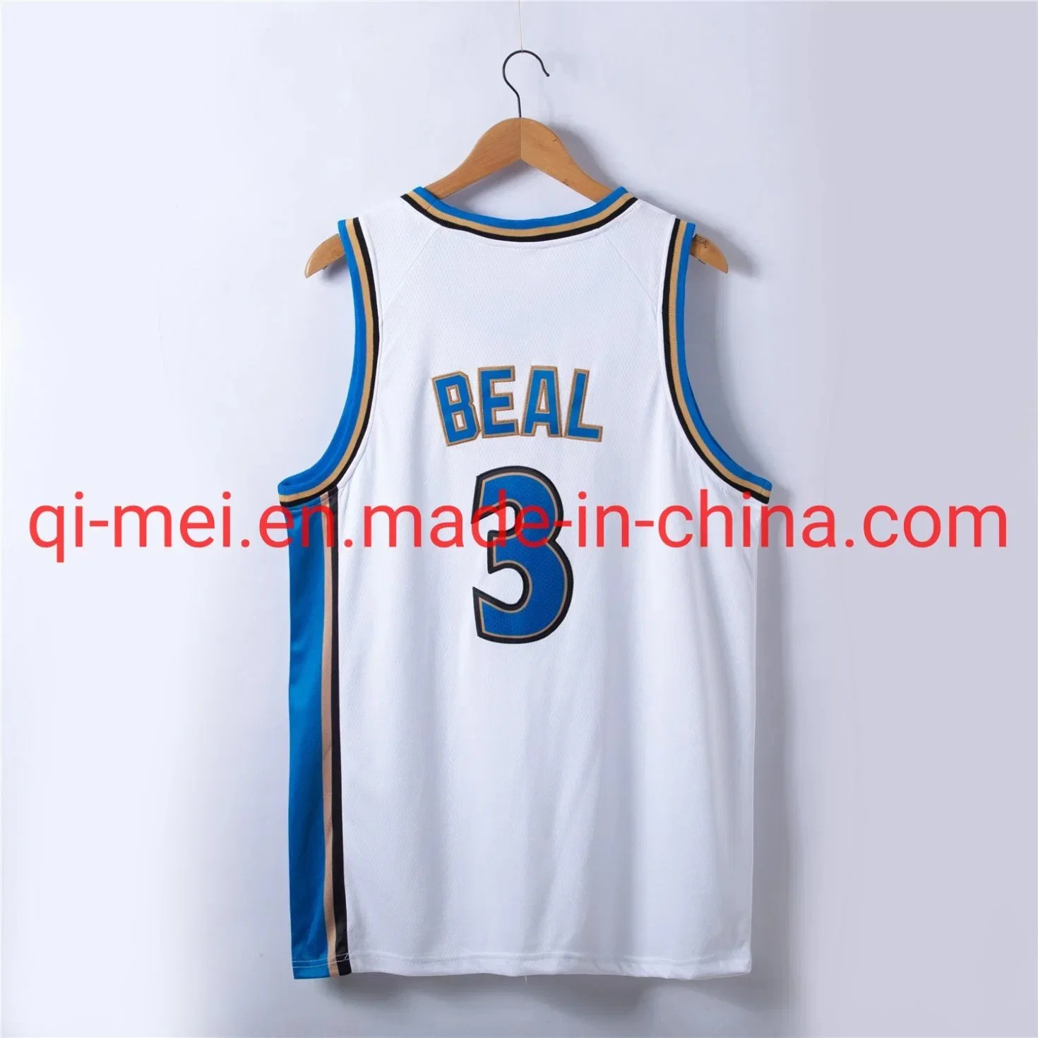 سحب 2022-23 طبعة كلاسيكية نيتس ويزاردز دورنت إرفينغ الأردن Beal ملابس كرة السلة المطرّزة باللون الأبيض والمتطرّزة على الطراز N-BA