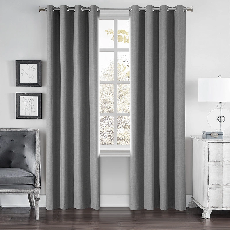 100% Polyester Reduce Noise Blackout Solid Color Window Curtains