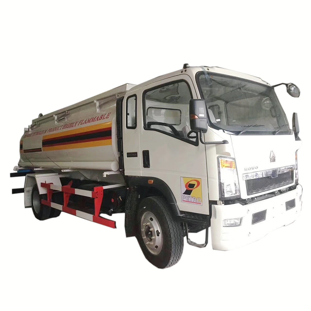 HOWO Refuel Petrol Tanker Petroleum Liquid Transport Delivery Truck with Oil Pump Bowser 10000 Liters