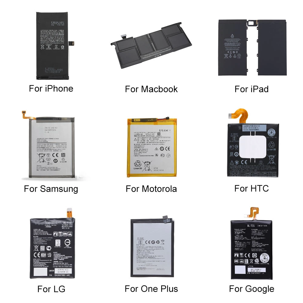 OEM original Marca Nuevo Mayorista/Proveedors batería para teléfonos móviles para iPhone Samsung LG Nokia HTC Huawei Xiaomi celular de litio Batterie Accu Akku Li-ion MSDS