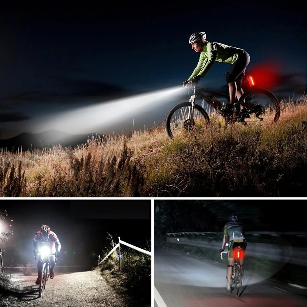 Youtoklight Yk1528 водонепроницаемый комплект велосипедных огней LED Super Bright Bicycle Перезаряжаемый USB-разъем для фар + задних фонарей