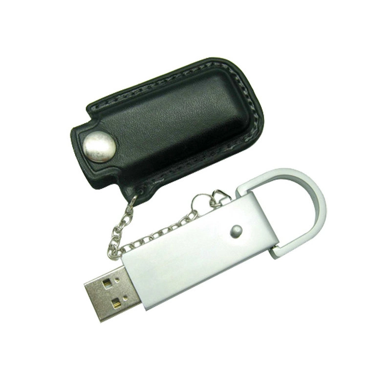 Leather USB Drive USB Pendrive Flash Drive USB Stick with Leather Pouch and Keychain