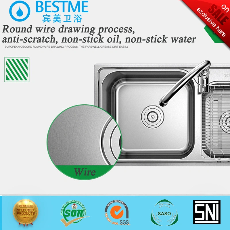 Bathroom Basin Stainless Steel Single Bowl Kitchen Sink Kitchenware (BS-638-201P)