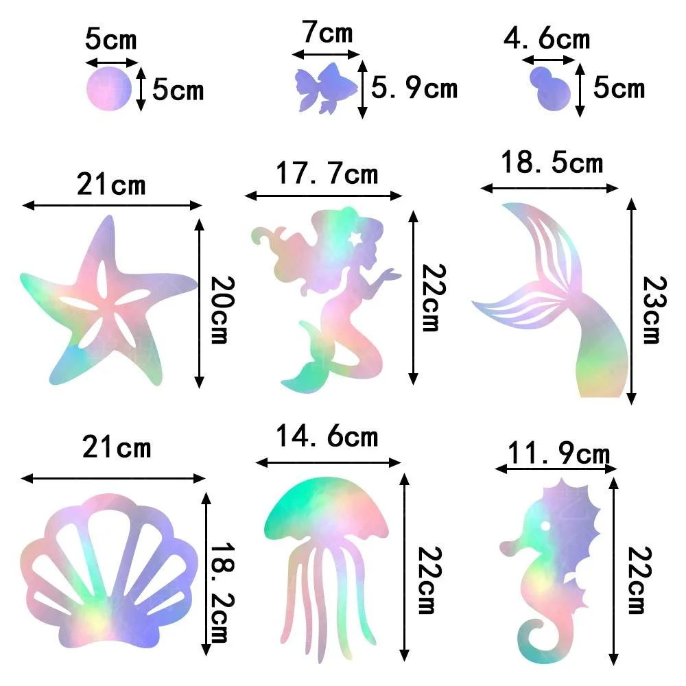 Marine Animals Laser Paper Garland Banner Mermaid Theme Party Decorations Supplies