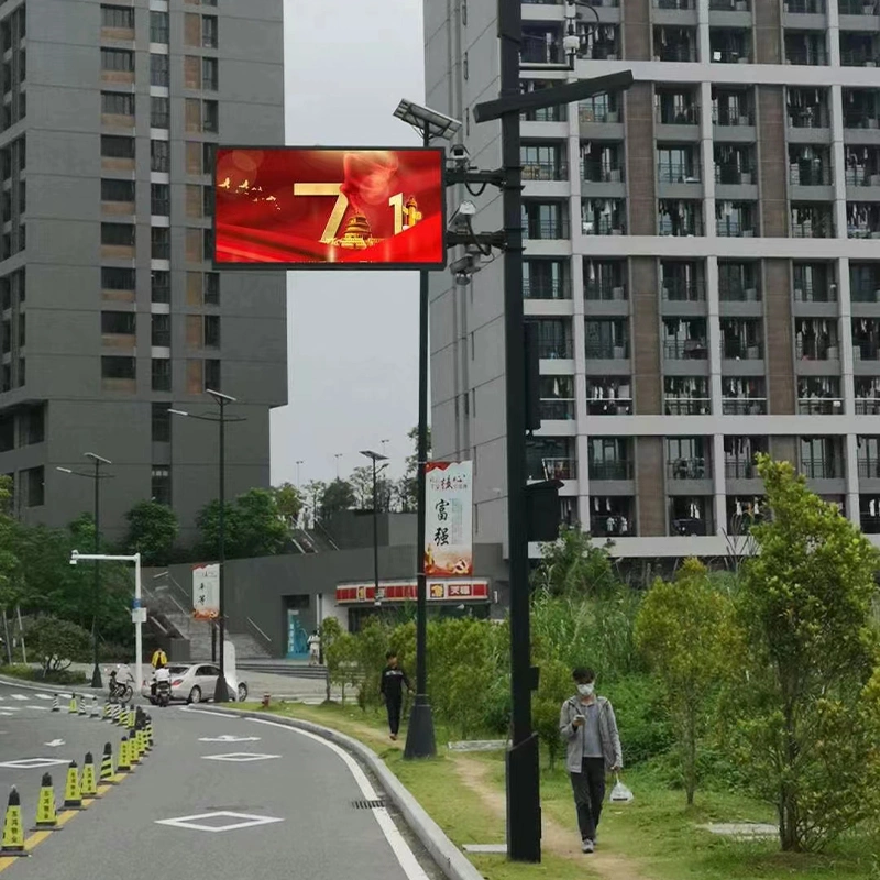 Outdoor Street Advertising Light Pole LED Display Screen for Wi-Fi 3G Intelligent Centralized Management Sign