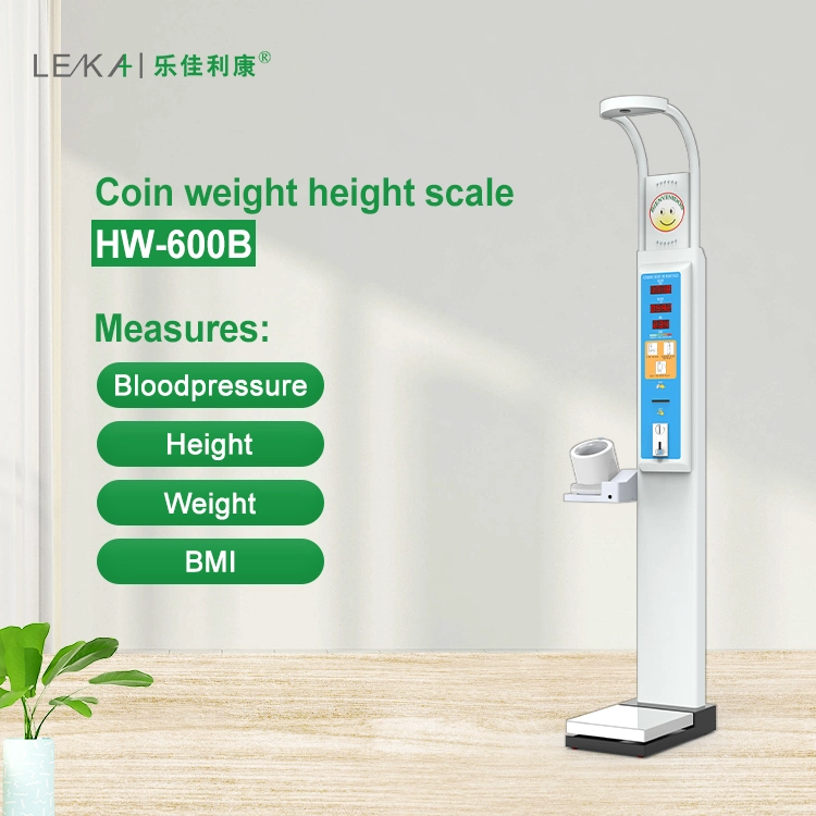 Hw-600b moneda electrónica altura báscula de pesaje con la presión arterial
