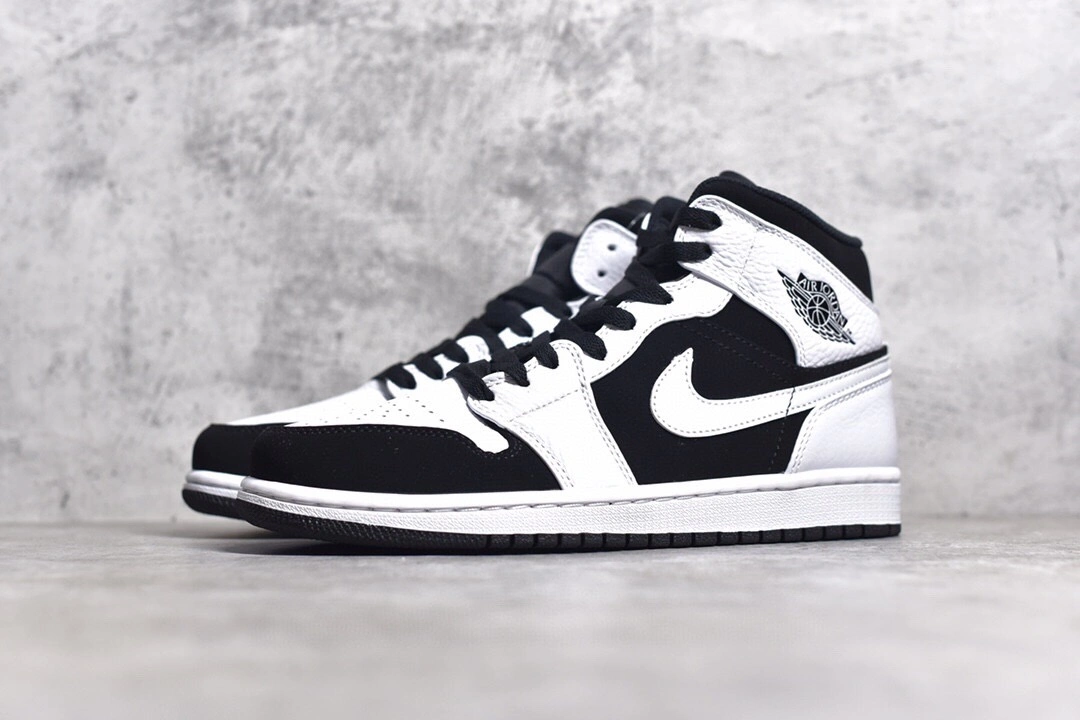 Air Jordan1 MID Black White Panda Casual Sneaker Basketball Shoes