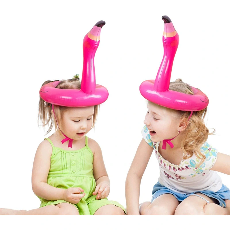 Novos artigos de artigos de festa da piscina para criança com enchimento insuflável de design Decorações Luau Multi Use Flamingo Ring Toss Game