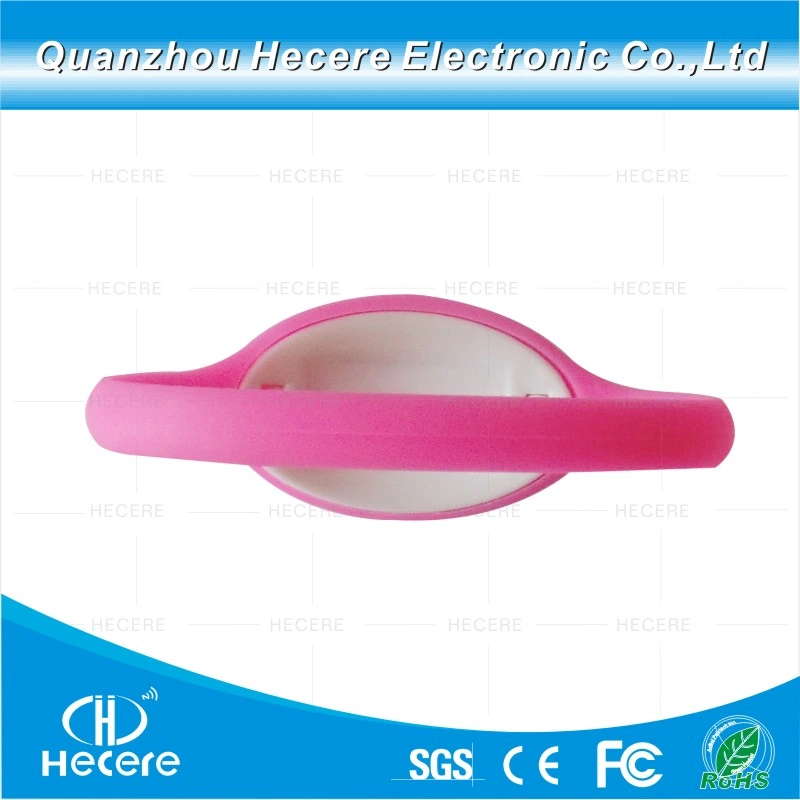 Personalized RFID Lf 125kHz Tk4100 Reusable Silcone Wristbands Plastic Cover