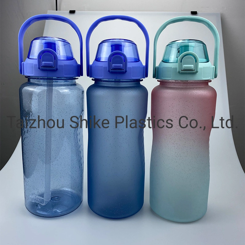 64oz 128oz Portable Reusable Drinkware with Flash Powder Shiny Drinking Cup with Straws Lid Water Bottle